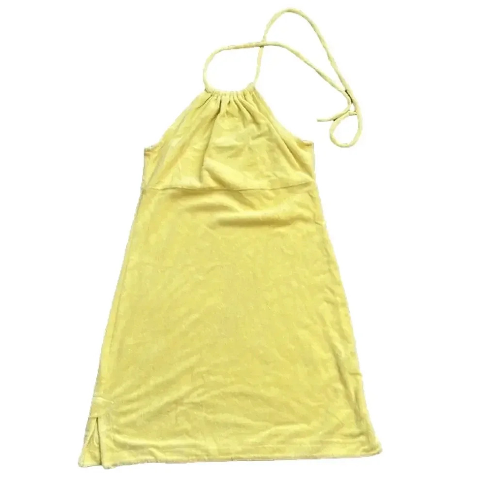 Yellow halter mini dress
